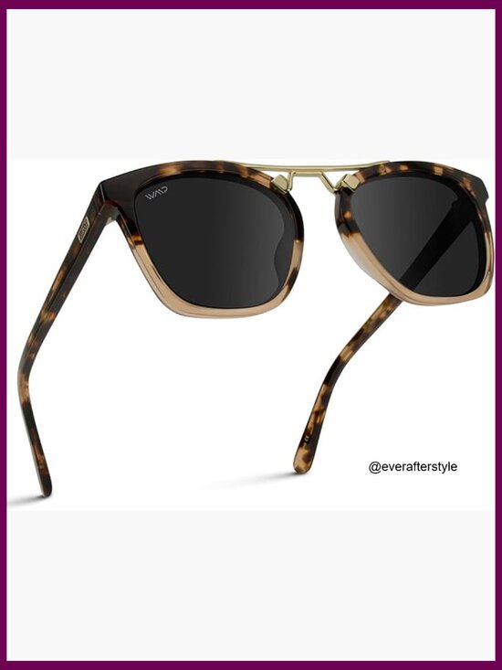 Oversized Square Polarized Sunglasses with Acetate Frame and Metal Bridge main image 5